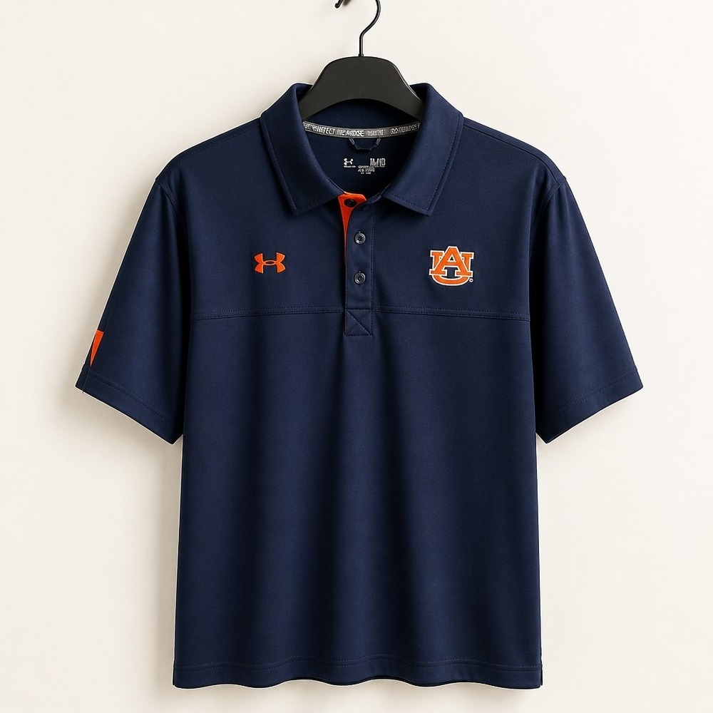 Under Armour Auburn Tigers Navy Blue Sideline Performance Polo XL
